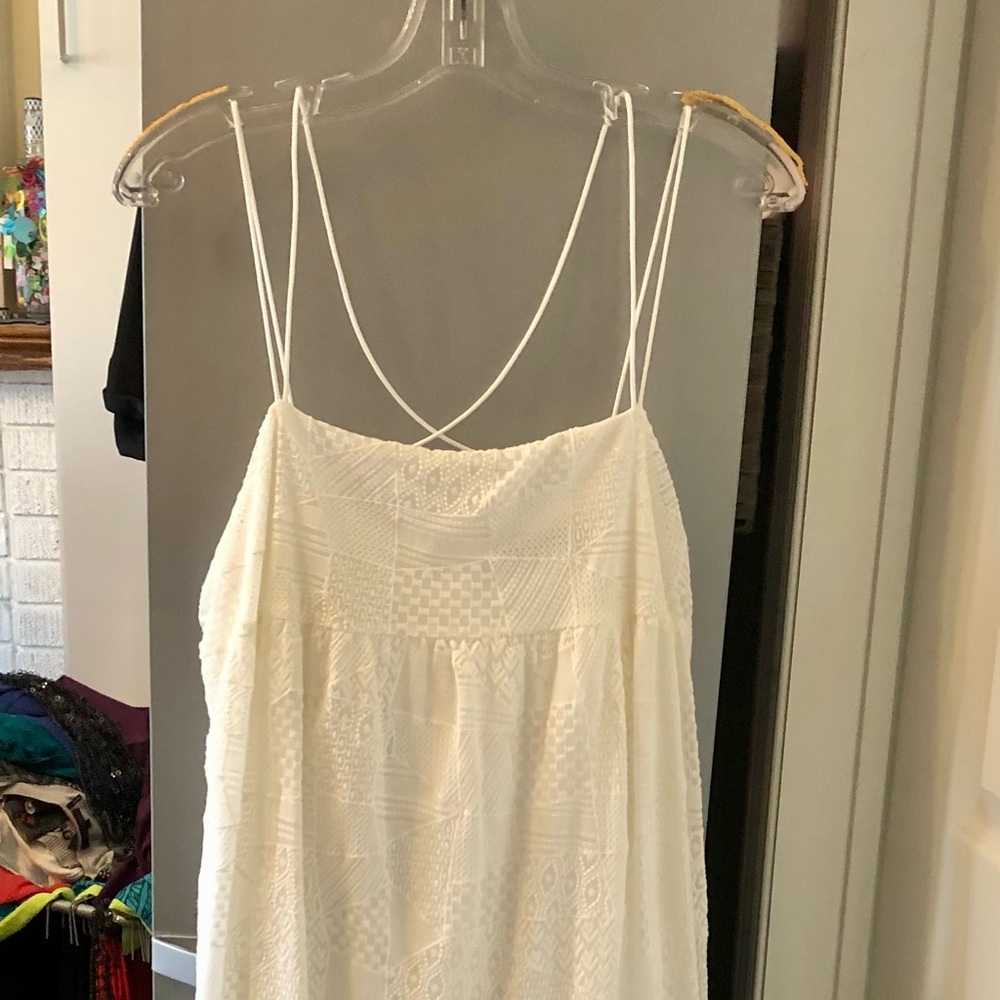 Comptoir des Cotonniers Ivory Lace Spaghetti Strap Dress. Size Large
